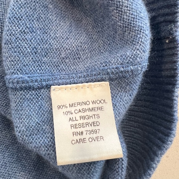 Raffi Cashmere Luxury V-Neck Sweater Merino Wool Cashmere Blend Medium - Picture 5 of 7